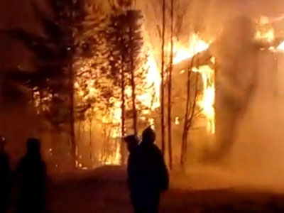 В югорском посёлке Талинка произошел страшный пожар