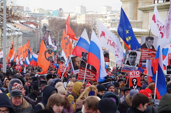 В России прошли акции памяти убитого Бориса Немцова