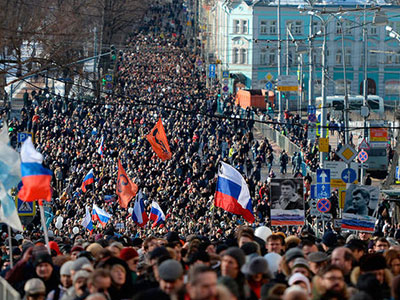 В России прошли акции памяти убитого Бориса Немцова