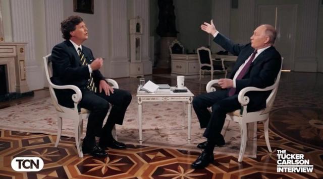 Владимир Путин в интервью Такеру Карлсону обвинил Киев и Запад в начале нынешней войны в Украине